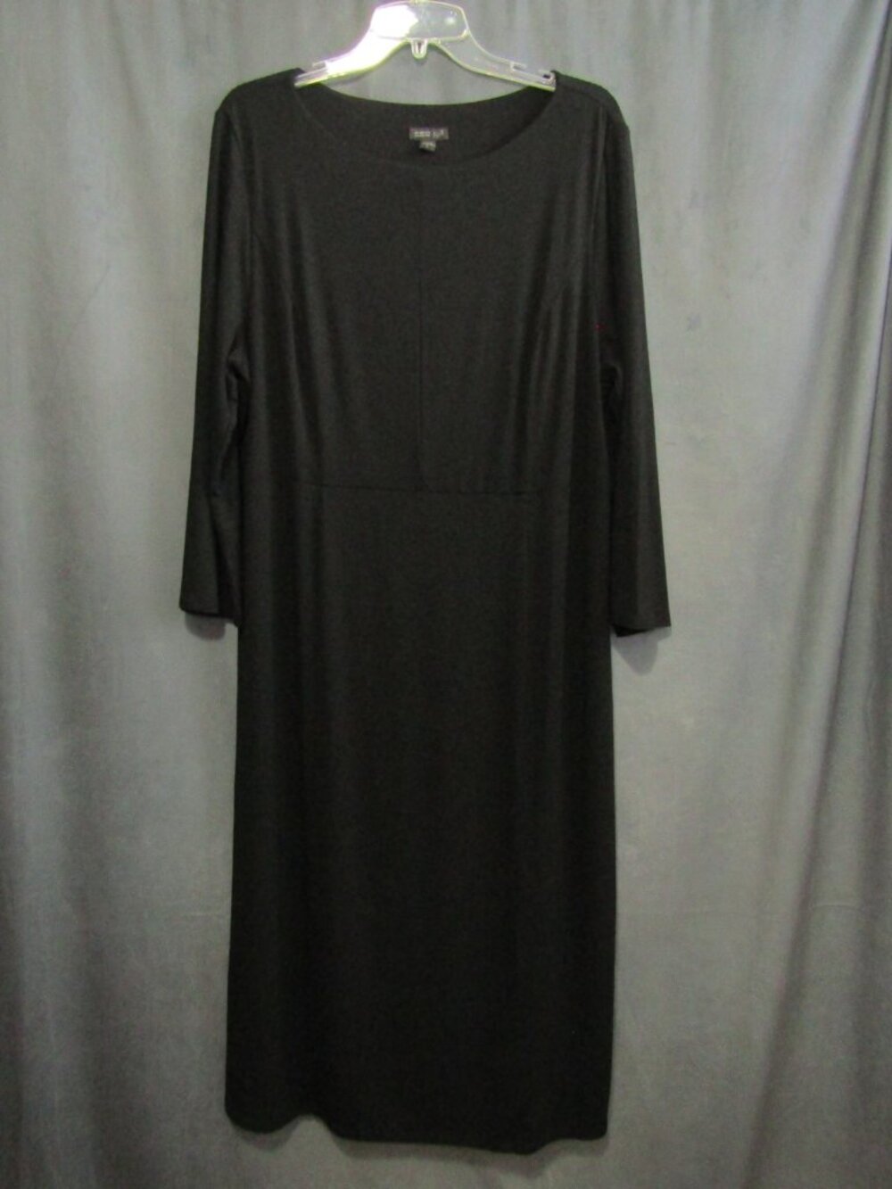 J Jill Wearever Black Midi Shift Dress Womens L Long Sleeve Minimalist Modest - Picture 8 of 8